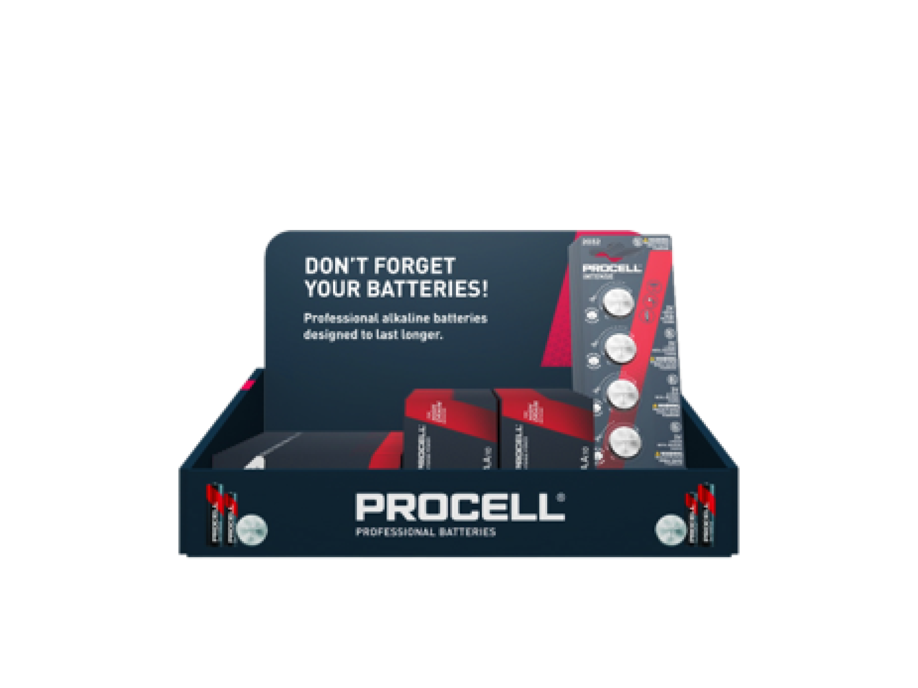 Procell Intense AA / AAA / CR2032 Counter Display Stand